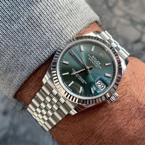 rolex datejust 41 green roman 126300|Rolex Datejust 41 smooth bezel.